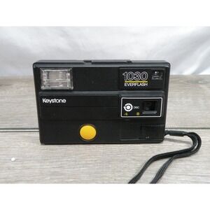 Keystone 1030 Everflash Disc Film Camera - Vintage Made in USA - Black